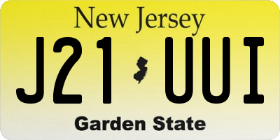 NJ license plate J21UUI