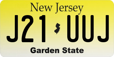 NJ license plate J21UUJ