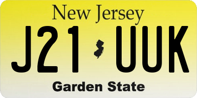 NJ license plate J21UUK
