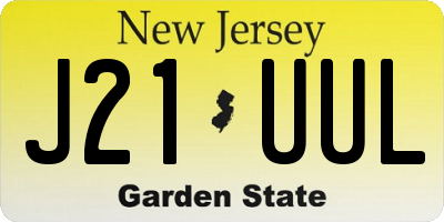NJ license plate J21UUL