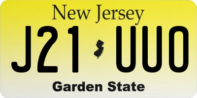NJ license plate J21UUO