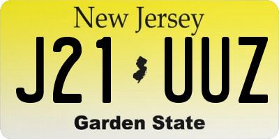 NJ license plate J21UUZ