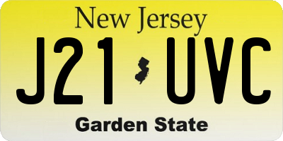 NJ license plate J21UVC