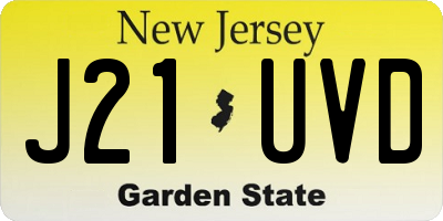 NJ license plate J21UVD