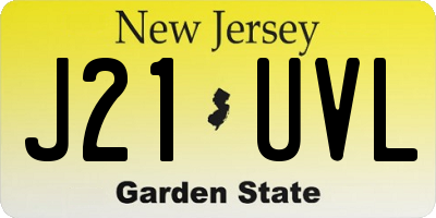 NJ license plate J21UVL