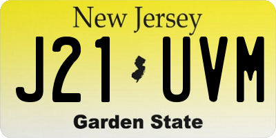 NJ license plate J21UVM