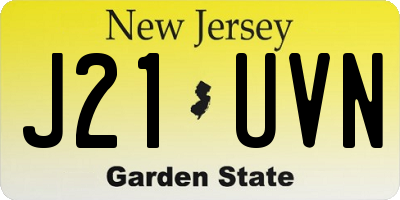 NJ license plate J21UVN