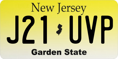 NJ license plate J21UVP