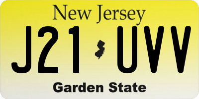 NJ license plate J21UVV