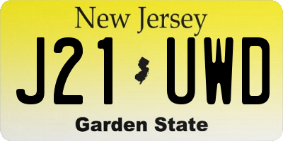 NJ license plate J21UWD