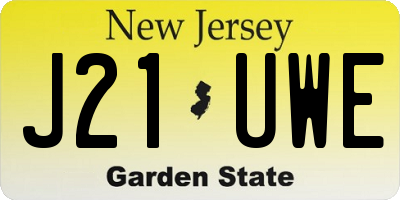 NJ license plate J21UWE