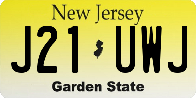 NJ license plate J21UWJ
