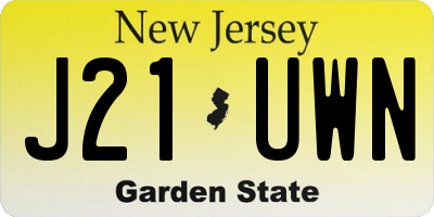 NJ license plate J21UWN