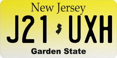 NJ license plate J21UXH