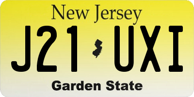NJ license plate J21UXI
