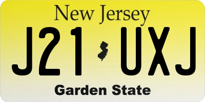 NJ license plate J21UXJ