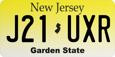 NJ license plate J21UXR