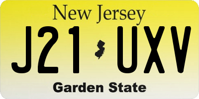 NJ license plate J21UXV