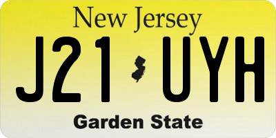 NJ license plate J21UYH
