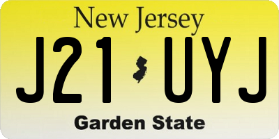 NJ license plate J21UYJ