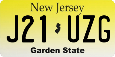 NJ license plate J21UZG