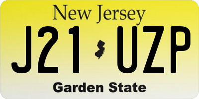 NJ license plate J21UZP