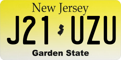 NJ license plate J21UZU