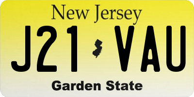 NJ license plate J21VAU