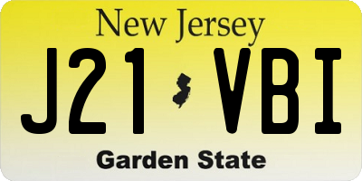 NJ license plate J21VBI