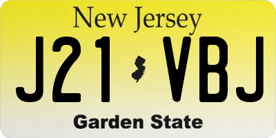 NJ license plate J21VBJ