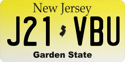 NJ license plate J21VBU