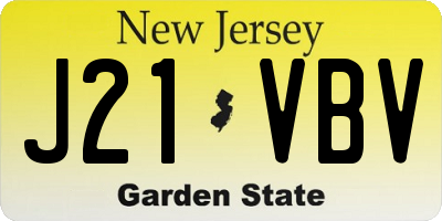 NJ license plate J21VBV