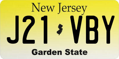 NJ license plate J21VBY