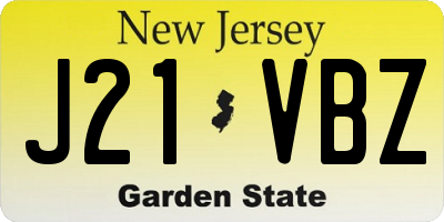 NJ license plate J21VBZ