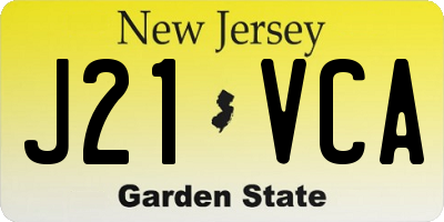 NJ license plate J21VCA