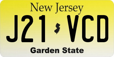 NJ license plate J21VCD