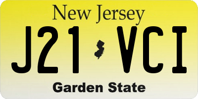 NJ license plate J21VCI