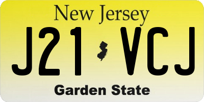 NJ license plate J21VCJ