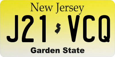 NJ license plate J21VCQ