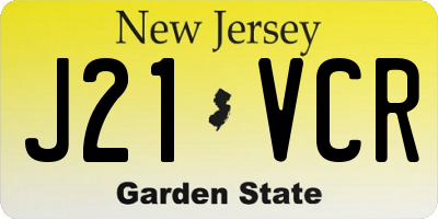 NJ license plate J21VCR