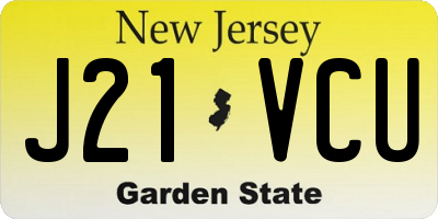 NJ license plate J21VCU