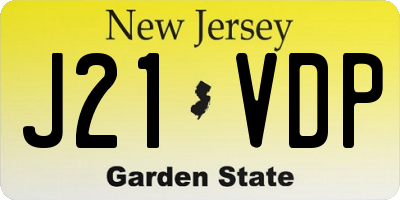 NJ license plate J21VDP