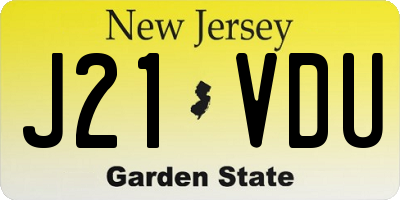 NJ license plate J21VDU