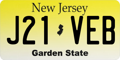 NJ license plate J21VEB