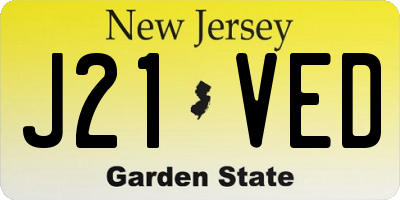 NJ license plate J21VED