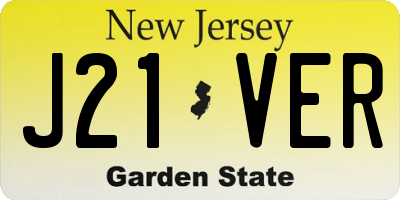 NJ license plate J21VER