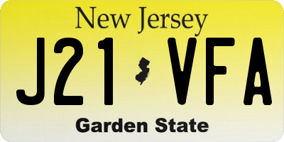 NJ license plate J21VFA