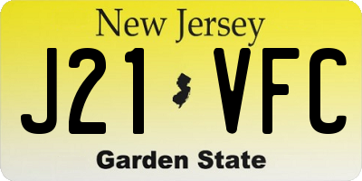 NJ license plate J21VFC