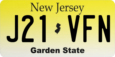 NJ license plate J21VFN
