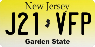 NJ license plate J21VFP